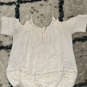 Elegant Cream Off-Shoulder Women's Top